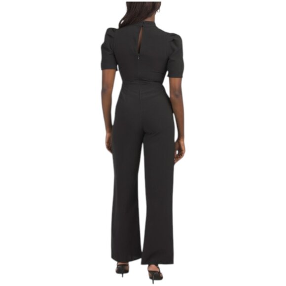 SUGAR LIPS Chelsea Tie Neck Pleated Sleeve Jumpsuit - Picture 2 of 2